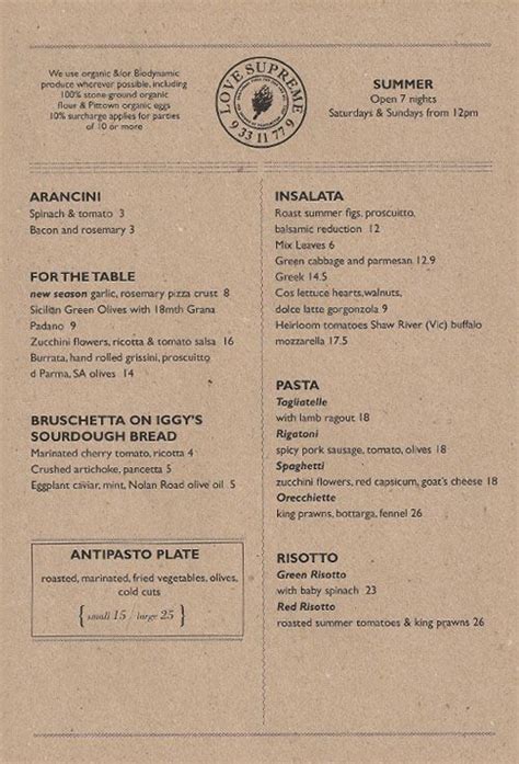 love supreme pizza menu.